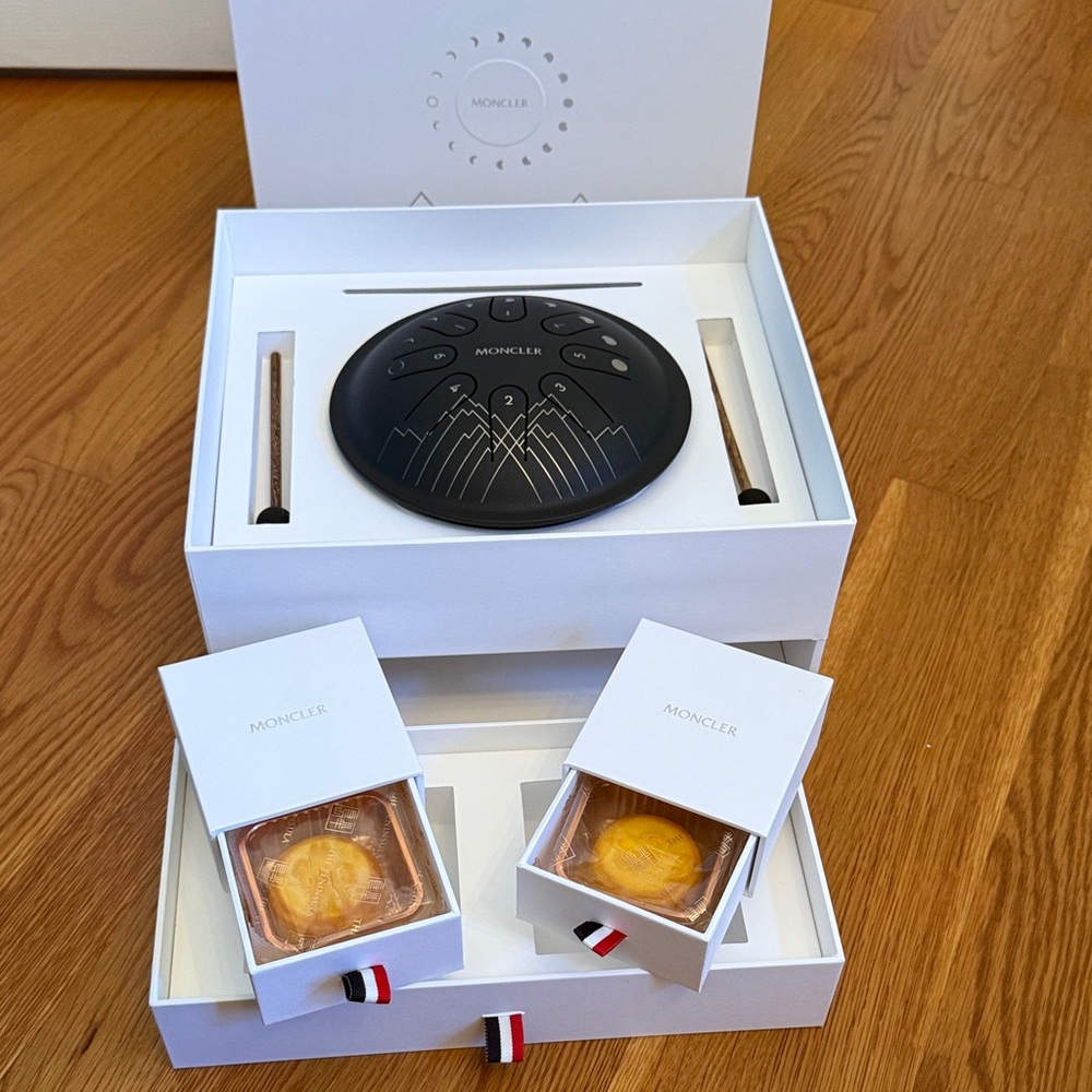 Moncler drum music instrument box set.